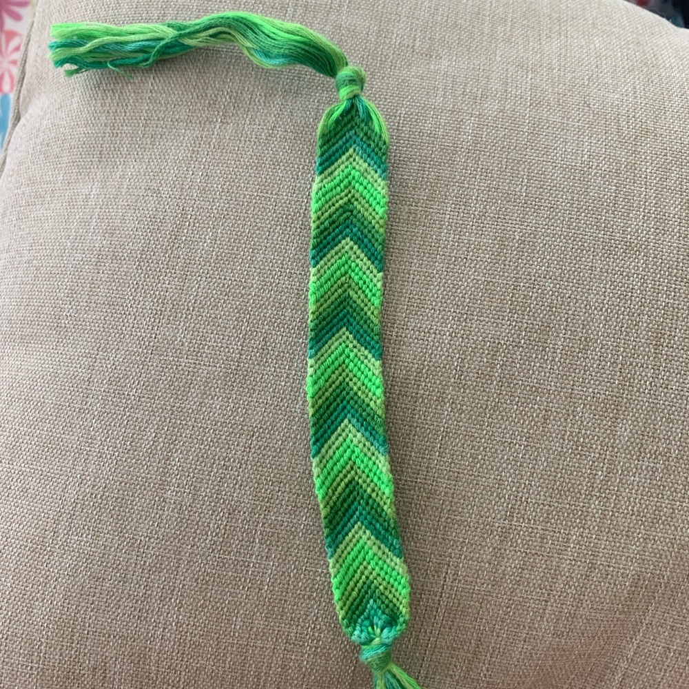 Neon Green Chevron Braided Bracelet